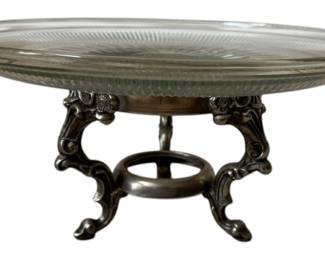 SilverPlated Glass Plant Stand