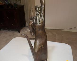 WONDERFUL SCULPTURE TITLED "ISAIAH, SWORDS TO PLOWSHARES" BY MOISSAYE MARANS.