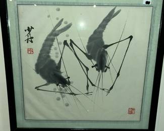THIS ONE BELIEVED TO BE PAINTED BY QI BAISHI, NOTED FOR PAINTING SHRIMPS.