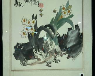 ONE OF TWO CHINESE INK-WASH PAINTINGS