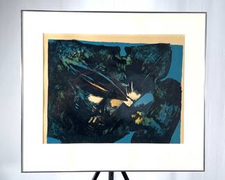 Lot 2898 Hideo Yoshihara Print Black Flower Wall Art