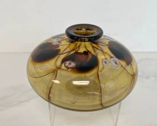 Lot 2704 Vintage Signed Mary Angus Art Glass Vase