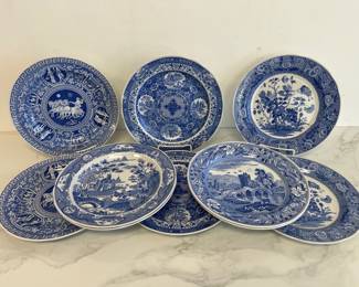 Lot 3005 Spode England Blue White 13 Plates