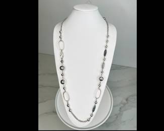 Lot 2857 Vintage Sterling Silver Beaded Necklace wLarge Small Spheres