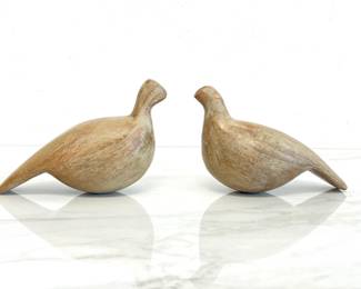 Lot 2890 Rapt at Oka Wood Carved Birds Figurines