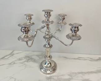 Lot 3067 Large Vintage Silverplate Candelabra