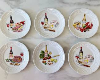 Lot 2810 Vintage Lourioux France Porcelain Appetizer Plates