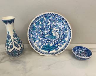 Lot 3061 Vintage Hand Painted Turkish Pottery