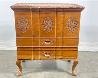 Lot 2917 Asian Hand Carved Wooden Storage Chest
