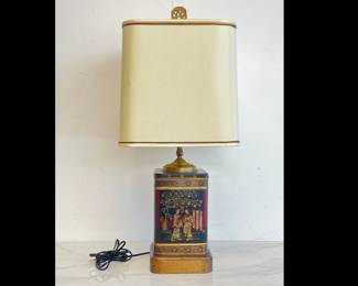 Lot 2984 Vintage Frederick Cooper Chinoiserie Tea Tin Canister Table Lamp