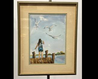 Lot 2702 Original Signed Bette Leggett Friends Watercolor Wall Art