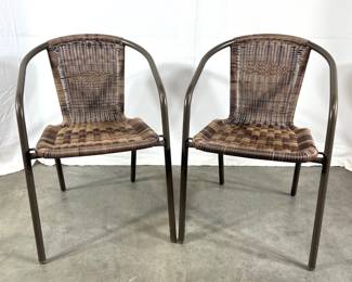 Lot 2910 Outdoor Patio Poly Rattan Chairs