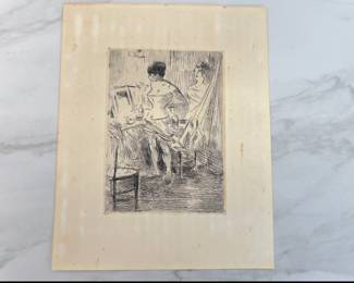 Lot 2815 Dancers in Their Dressing Room by Jean Louis Forain Original Etching Art Print