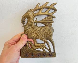Lot 2958 Vintage Brass Deer Key Holder