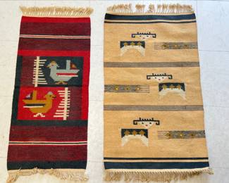 Lot 2813 Vintage Small Hand Woven Wool Kilim Rugs