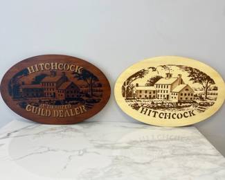 Lot 2714 Vintage Hitchcock Furniture Authorized Guild Dealer Wooden Signs Advertising