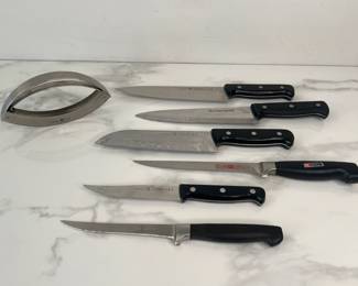 Lot 2950 J A Henckles EverSharp FineEdge Chefs Knives Mezzaluna Mincing Knife The Chefs Tools Boning Knife