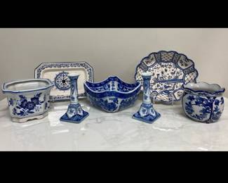 Lot 4002 Vintage Asian Portuguese Blue White Ware