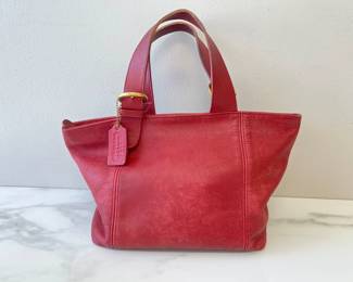 Lot 2800 Vintage Coach 4133 Soho Waverly Purse Handbag Red Leather AS IS