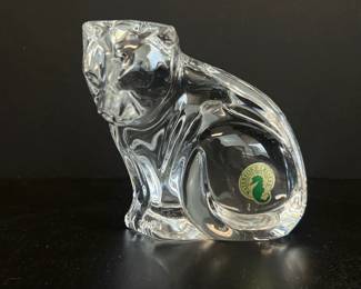 Lot 2931 Vintage Waterford Crystal Cat Figurine