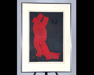 Lot 2902 Haku Maki Dance 692 Embossed Print Signed Numbered Wall Art