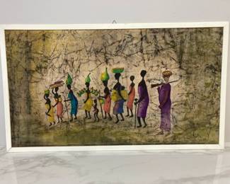 Lot 2777 African Batik Fabric Wall Art