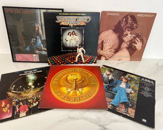 Lot 2841 Vintage Vinyl LP Records 70s mix Framed Carole King Tapestry LP w 2005 Concert Ticket
