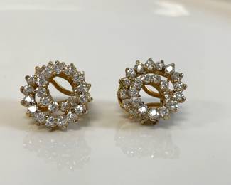 Lot 2864 Vintage Sterling Silver Brilliant Circle Pierced Earrings