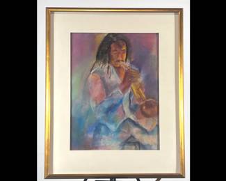 Lot 2973 Trumpet Playing Musician Pastel Wall Art Signed Kotsher