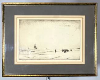 Lot 2708 Vintage Framed Joseph Gray Signed Etching Wall Art