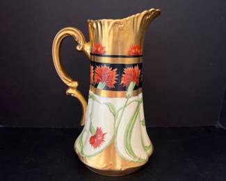Lot 2808 Vintage Pickard Hand Painted China Carnation Pitcher