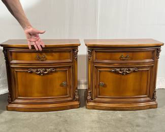Lot 2924 Vintage Mediterranean Italian Provincial Bedroom Nightstands Side Tables