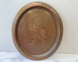 Lot 2809 Vintage Johnnie Walker Whisky Copper Tray Advertising