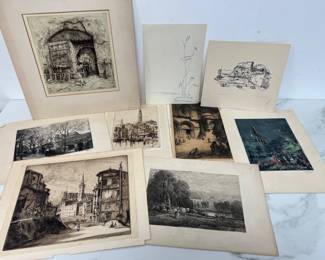 Lot 2713 Original Prints Etchings 19th early 20th Century Art
