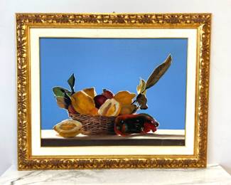 Lot 2776 Original Oil Painting Cesta di Vimini by Beniamino Ciccotelli Art