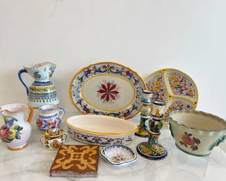 Lot 3010 European Hand Painted Pottery
