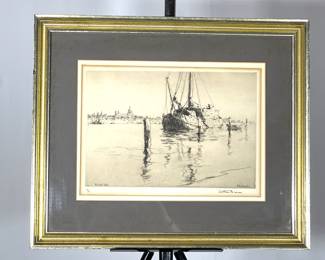 Lot 2710 Vintage Arthur Briscoe Signed Art Etching The Peat Hulk