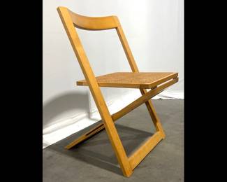 Lot 3023 MCM Style Folding Chair w Cane Seat