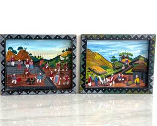 Lot 2979 Hand Painted Colorful Peruvian Folk Wall Art