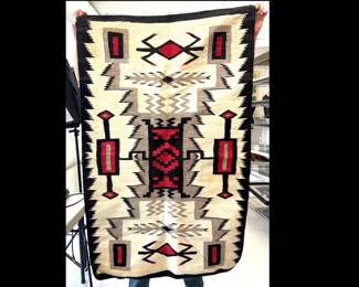 Lot 2874 Vintage Navajo Style Handwoven Wool Rug