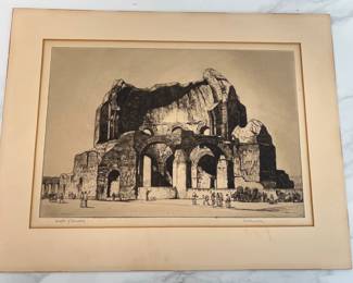 Lot 2820 Temple of Minerva by Louis Conrad Rosenberg Original Signed Drypoint Engraving Art Print