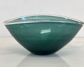 Lot 2884 Oval Art Glass Bowl Signed GRH MG