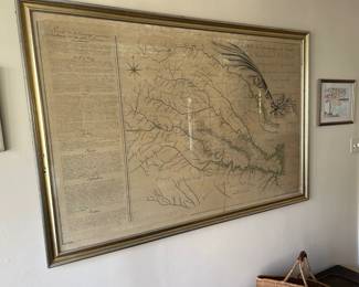 Lot 2770 LARGE Vintage Map of the Campaign of Major General Lafayette in Virginia in 1781. Reproduced from the original in the map collection at Yale University, 1961. Measures 64 inches by 43 inches.