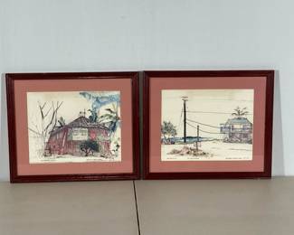 Lot 2697 Vintage Framed Prints Bimini Jail Public Library John Roberts Grocery Store Wall Art
