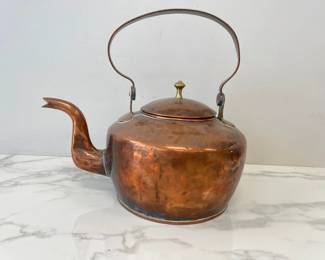 Lot 2717 Antique Brass Copper Kettle