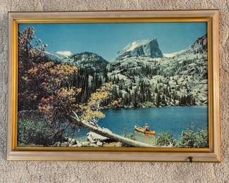 Vintage 1950's Helmscene Lighted Landscape Picture Wall Art