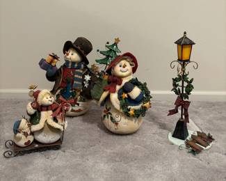 Happy Christmas Snowman Figurines