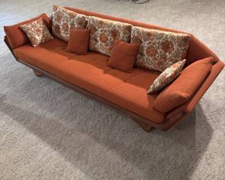 1970s MCM Mid-Century Orange Sofa