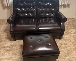 Classic Retro Loveseat with Ottoman
