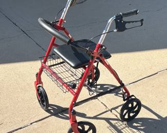 Red Rollator Walker